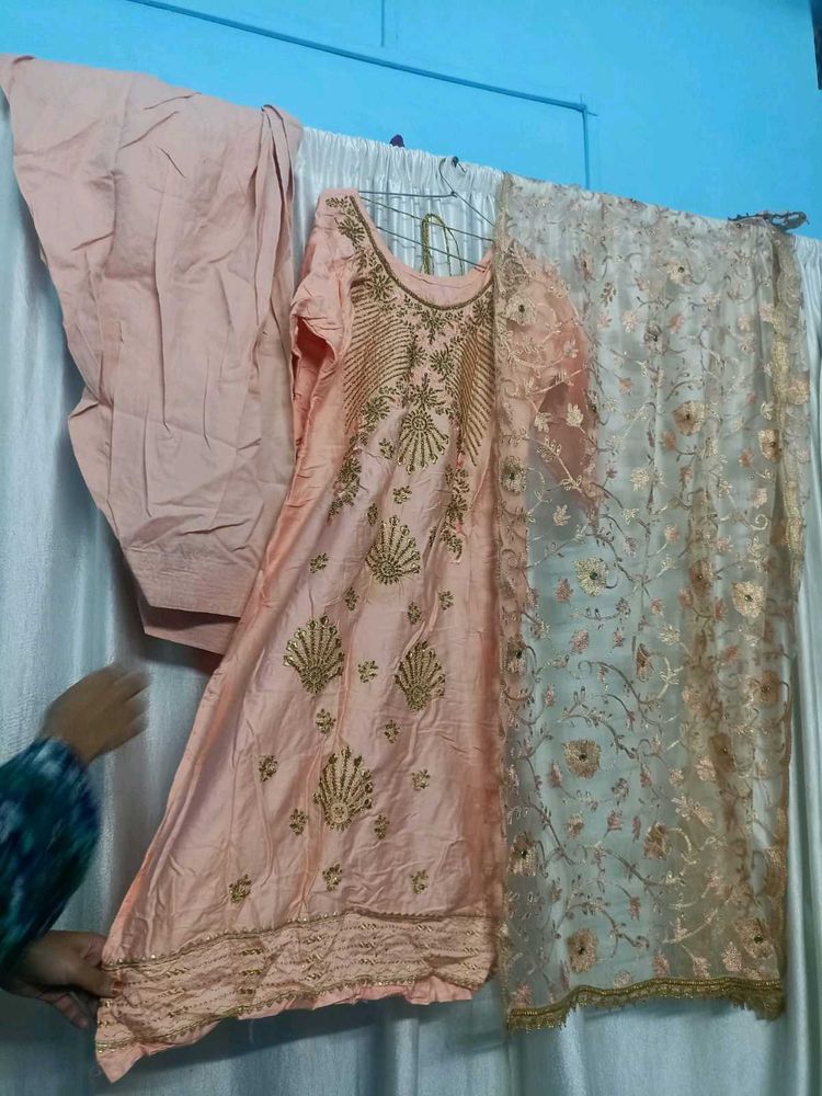 Embroidered Kurta Set with Dupatta