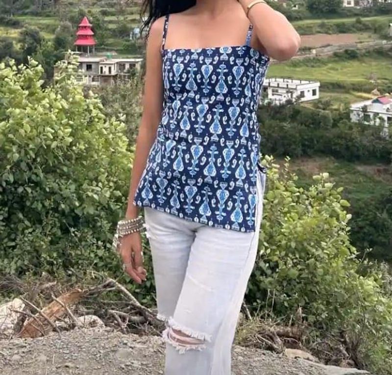 Boho Paisley Print Tunic Top/kurti