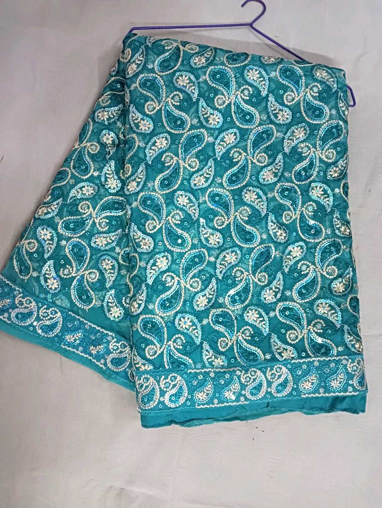 Elegant Embroidered Saree Fabric