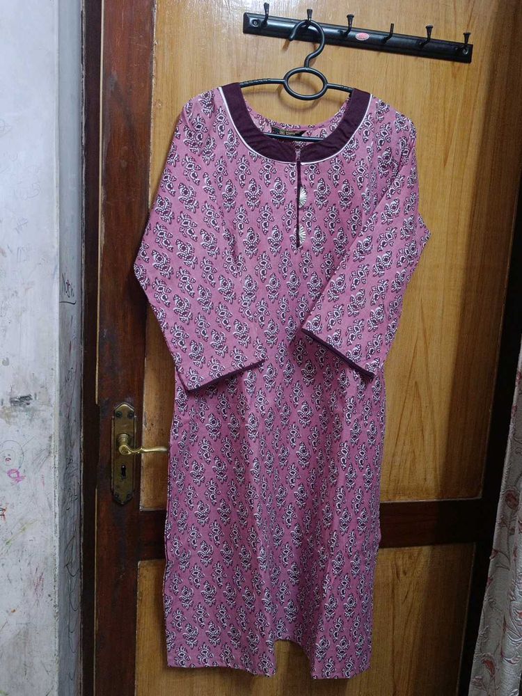 Chic Pink Printed Kurta