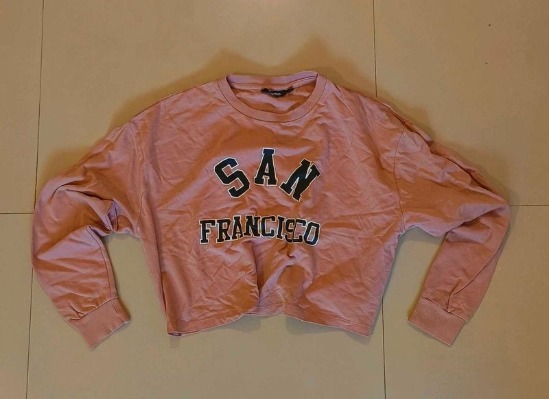 Pink San Francisco Cropped Sweatshirt