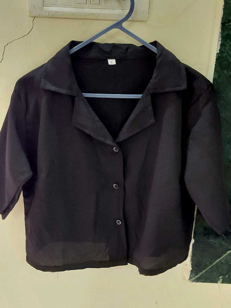 Classic Black Button-Up Shirt