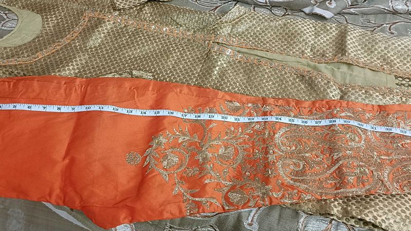 3ps suit Angrakha design kurti with heavy