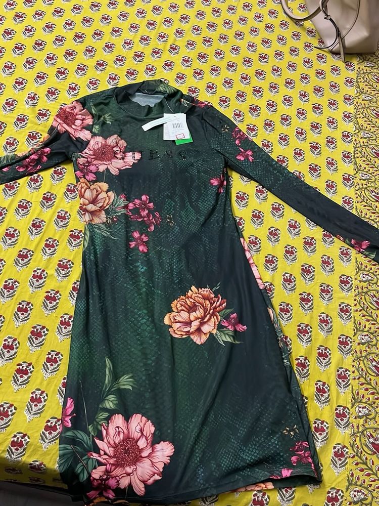Elegant Floral Print Long Sleeve Dress