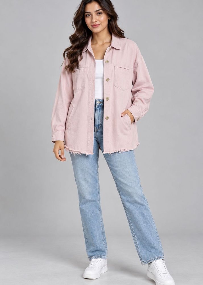 Zara  pink Denim shacket  Jacket