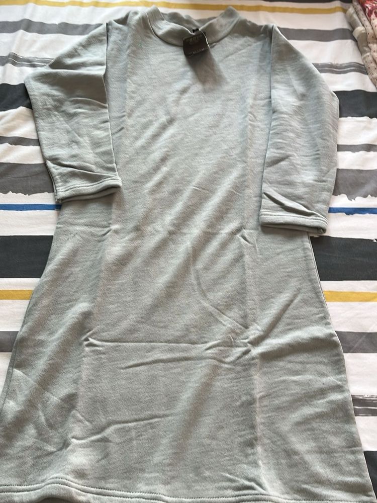 Grey Long Sleeve Casual Dress
