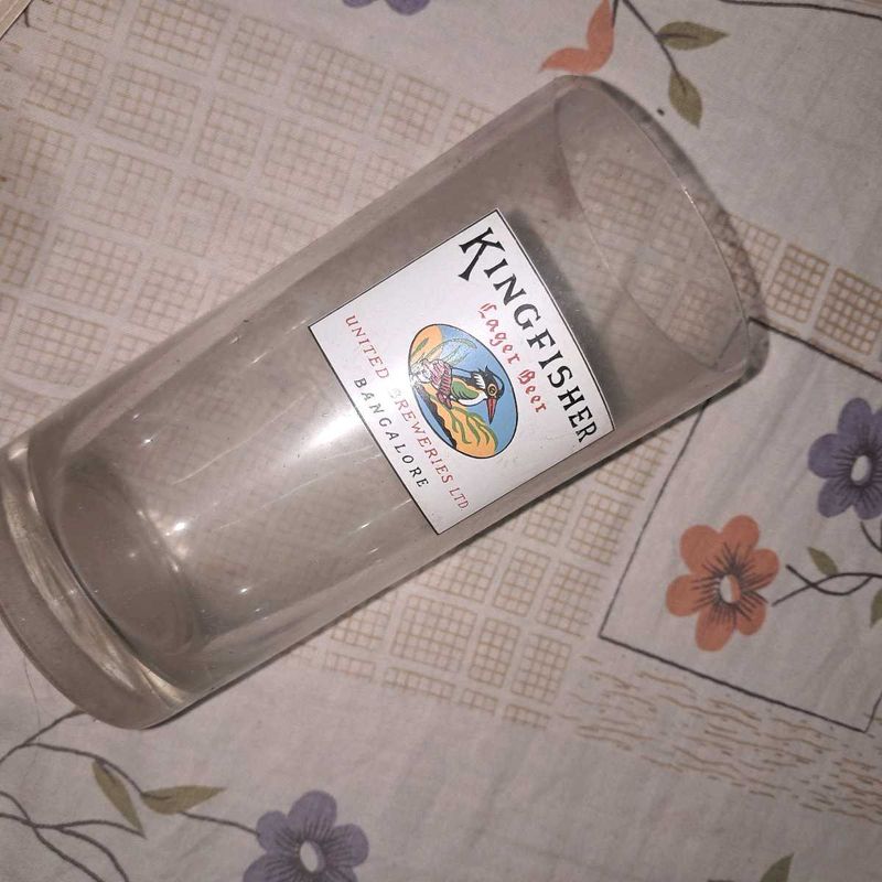 Rare 1990s Kingfisher Lager beer glass