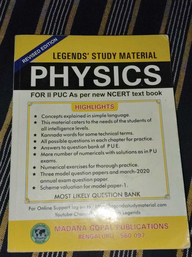 Physics Study Material for II PUC