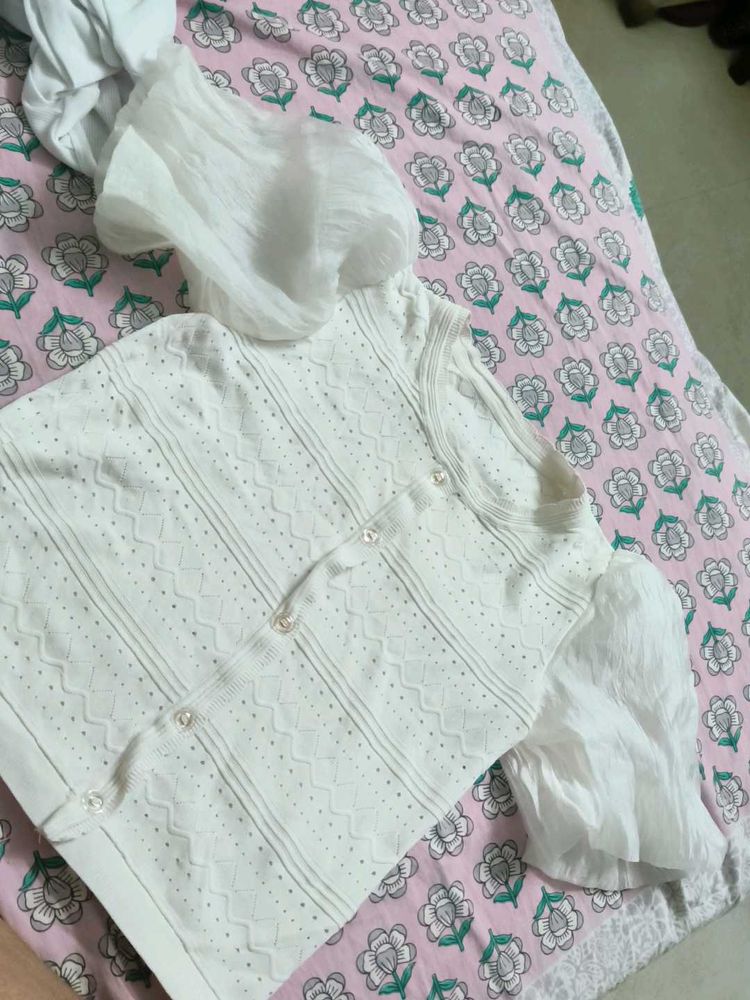 Chic White Broderie Anglaise Cardigan