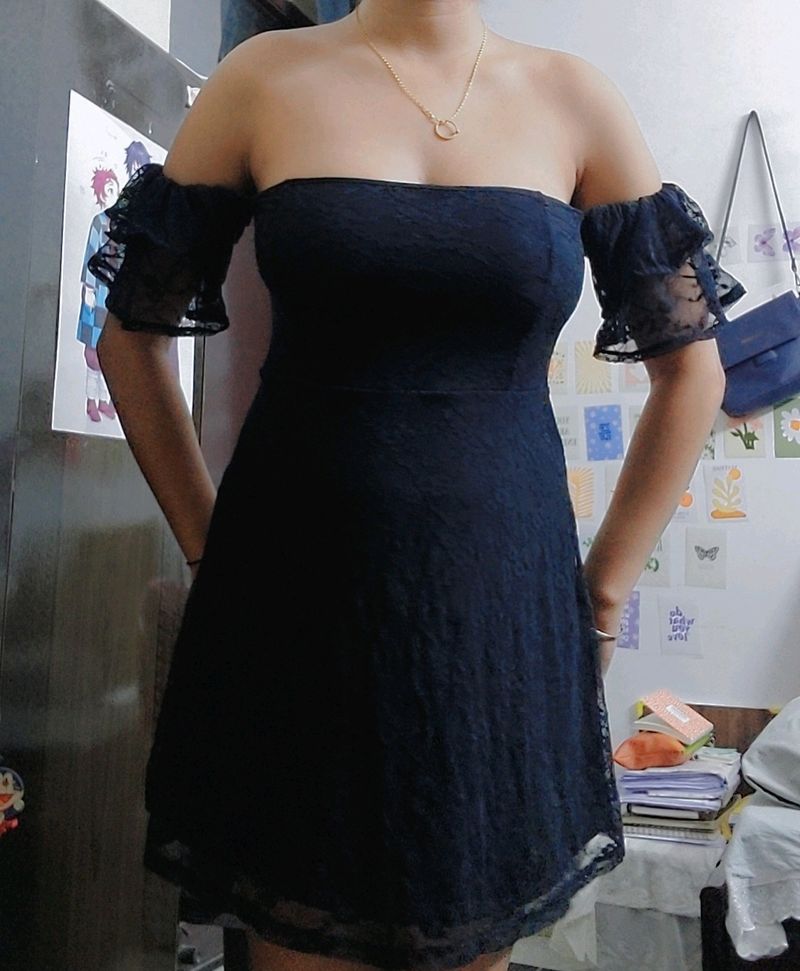 H&amp;M Off Shoulder Black Dress
