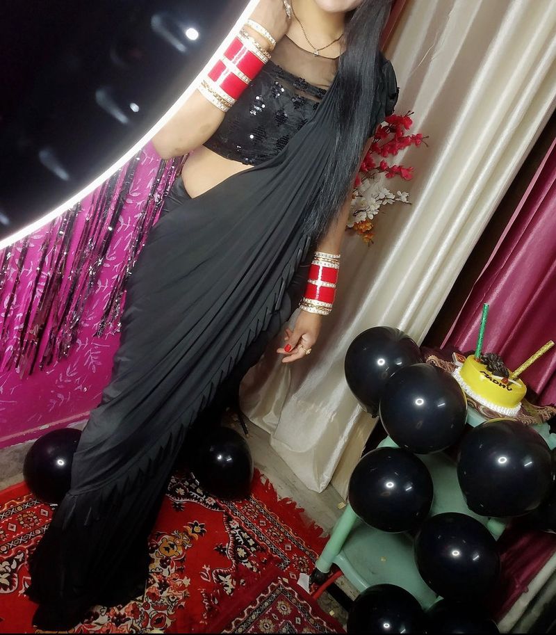 Solid/plain Bollywood Nylon Saree