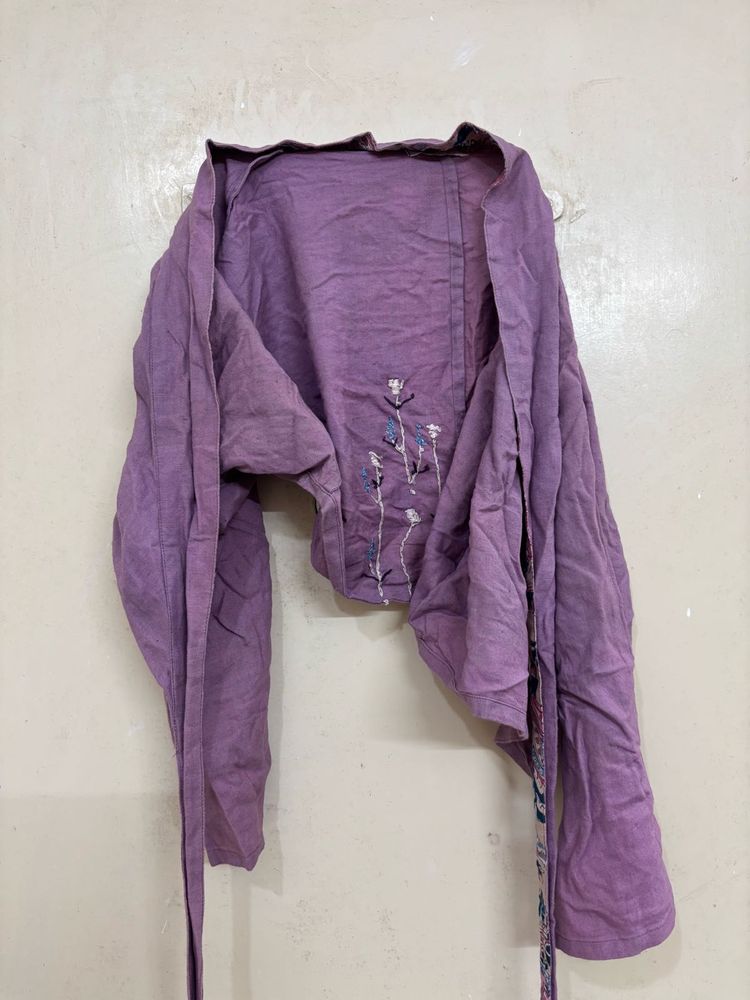 Embroidered Purple Top