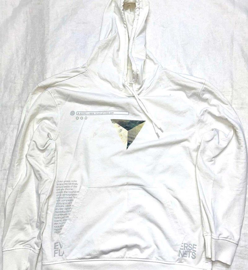White Graphic Hoodie