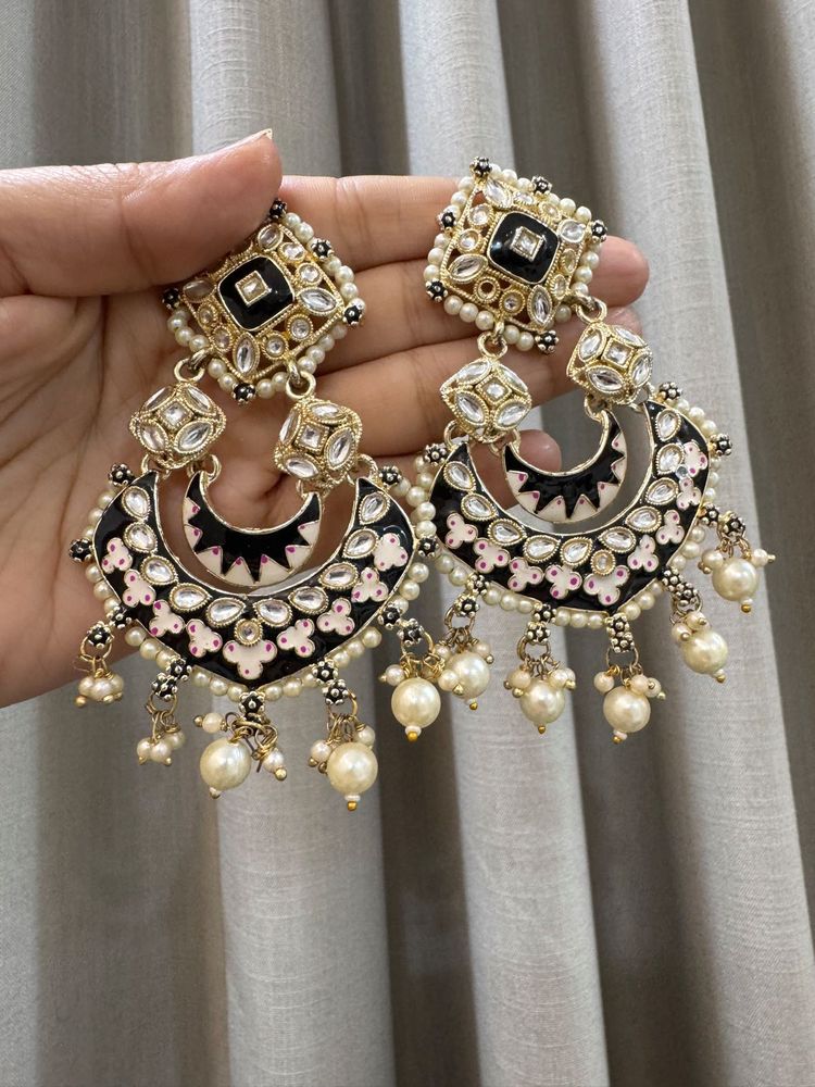 NEW! Kundan &amp; Pearl Traditional Earrings