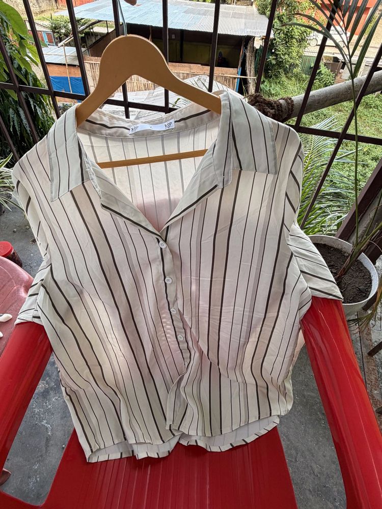 Striped Button-Up Shirt