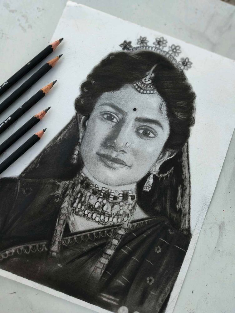 Handmade Charcoal Portrait Art