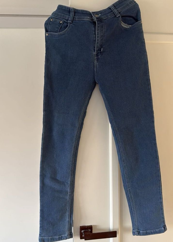 Blue Denim Jeans, Waist-28, High waist