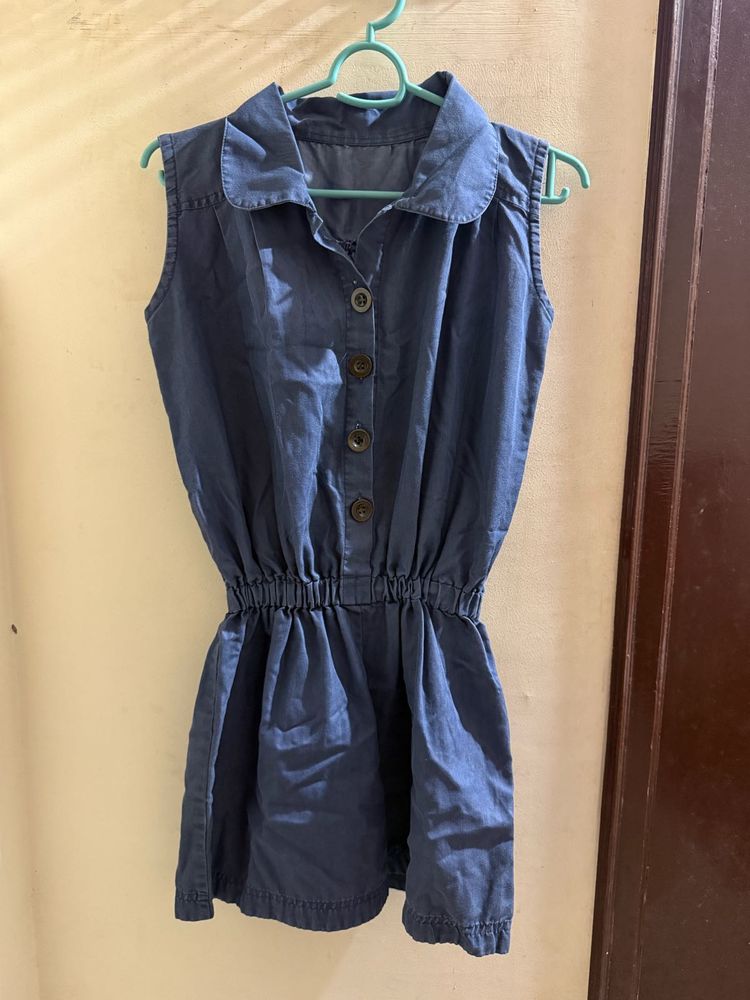 Sleeveless Blue Denim Dress