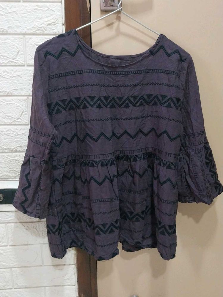 Purple Indie Peplum Top