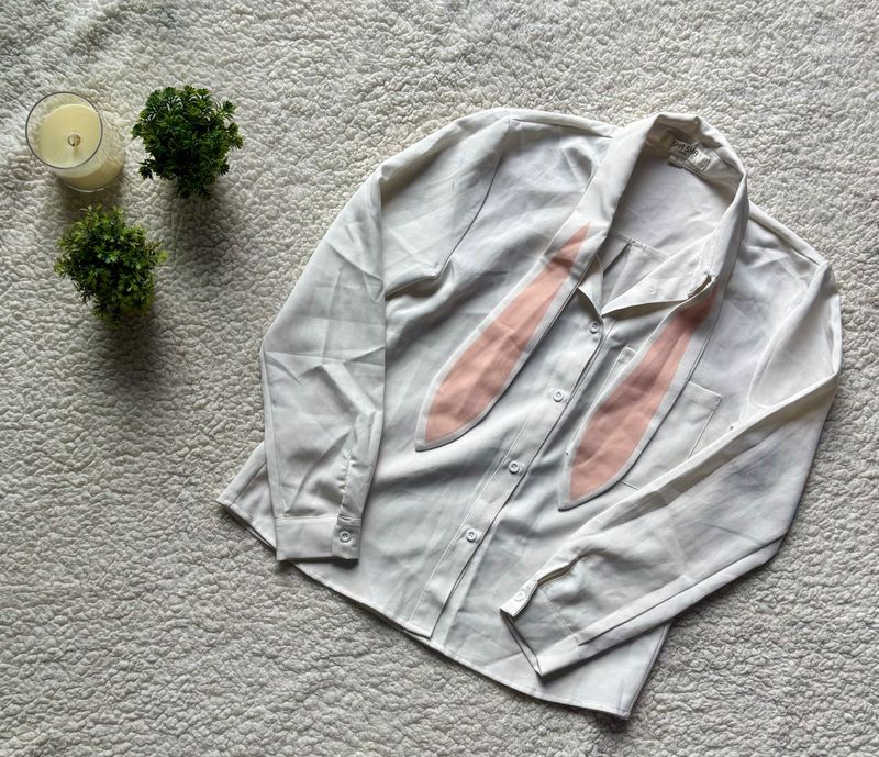 Cute Bunny Ear Neck Shirt
