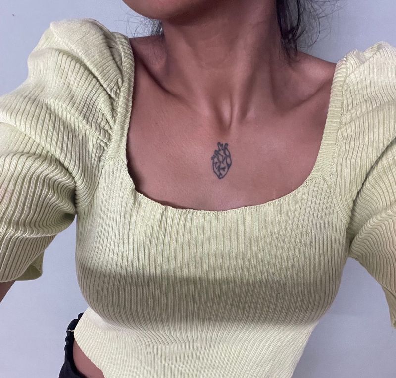 Green Puff Sleeve Top