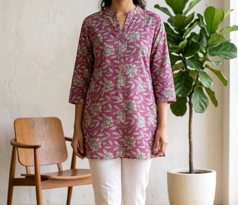 Elegant Printed Cotton Kurta