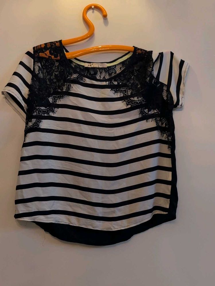 Trending Striped Lace Top From USA