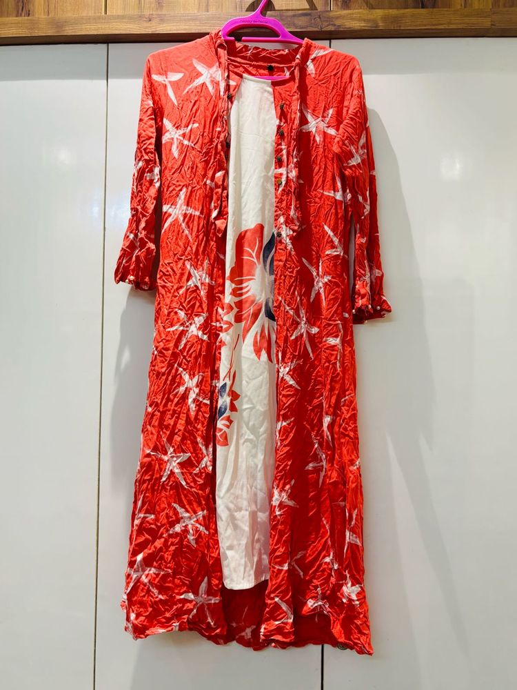 Red &amp; White Ethnic Kurta Set