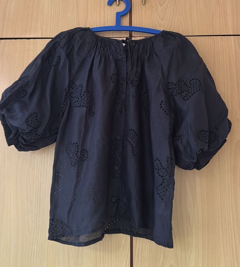 Chikankari Black Top