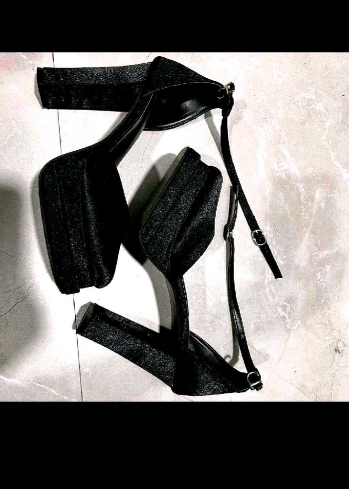 black platform heels