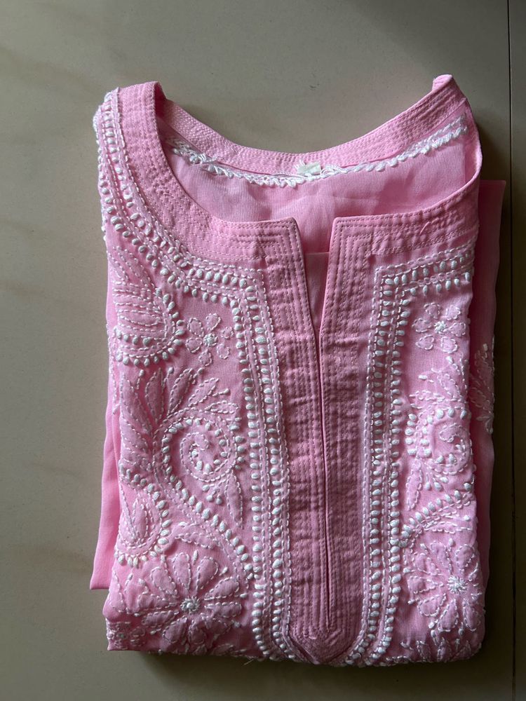🩷Pink Chikankari Kurta