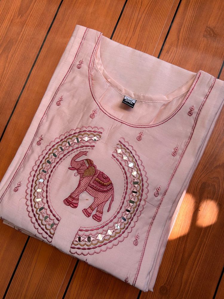 Embroidered Elephant Kurta