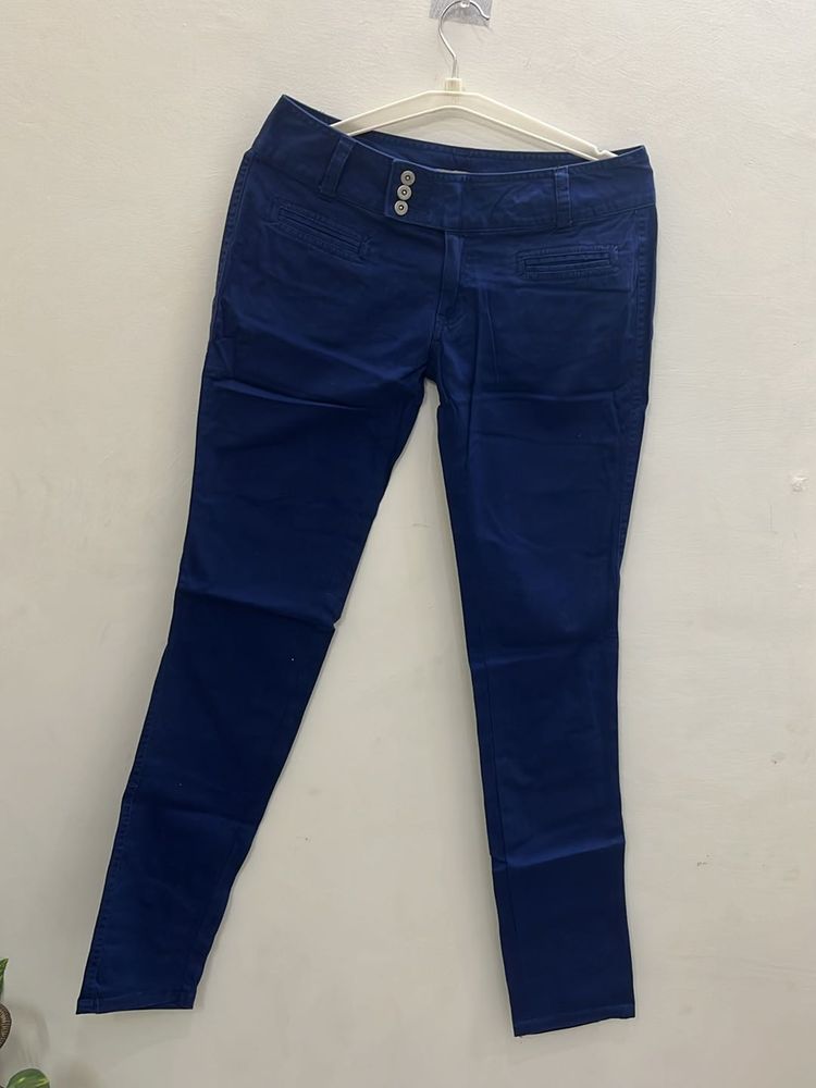 Blue Cotton Pant