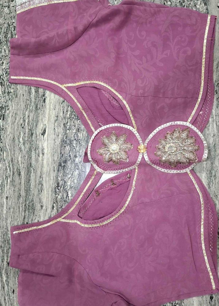 Elegant Purple Embroidered Blouse