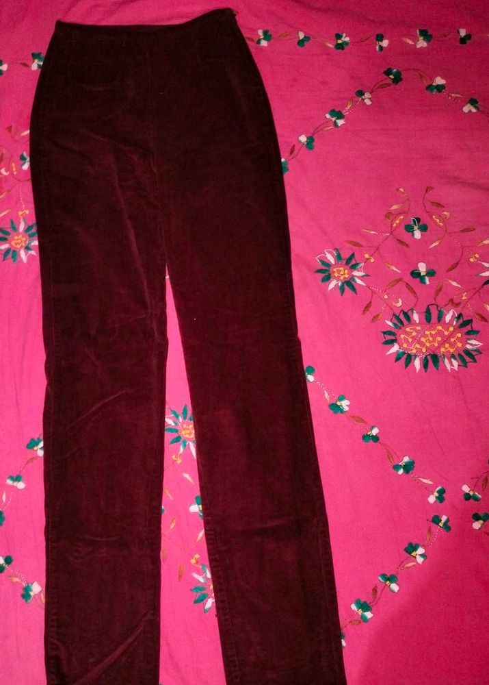 Velvet Burgundy Pants