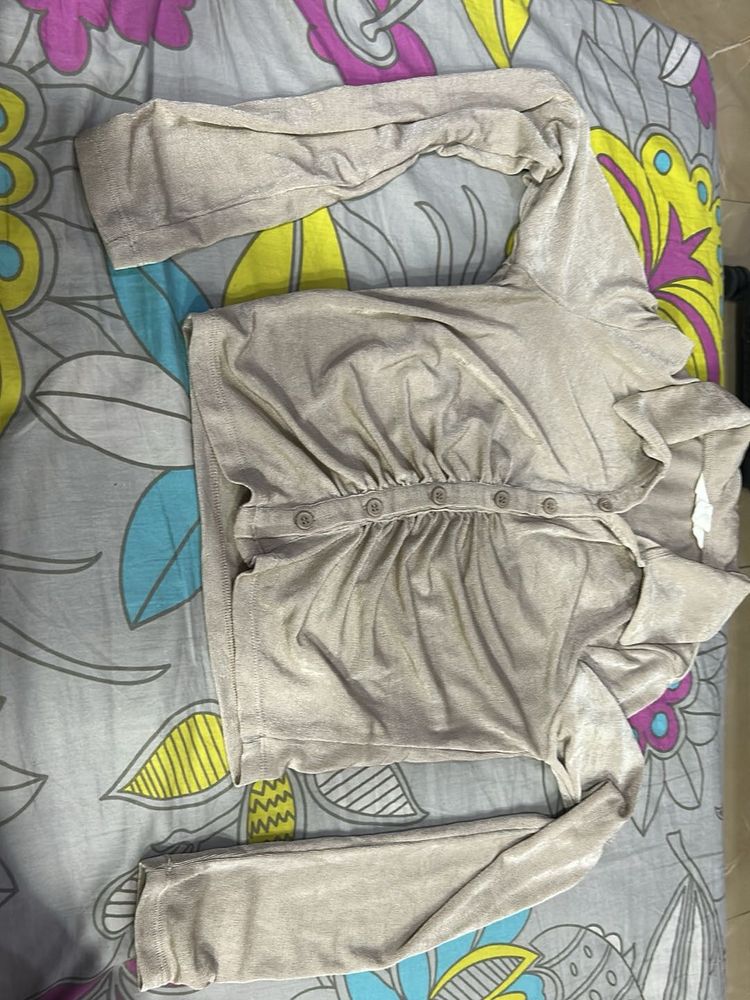 Stylish Ruched Button-Up Top