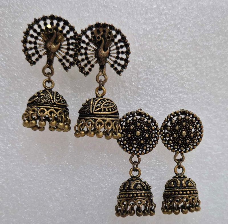 Customized Antique Peacock Jhumka Earrings