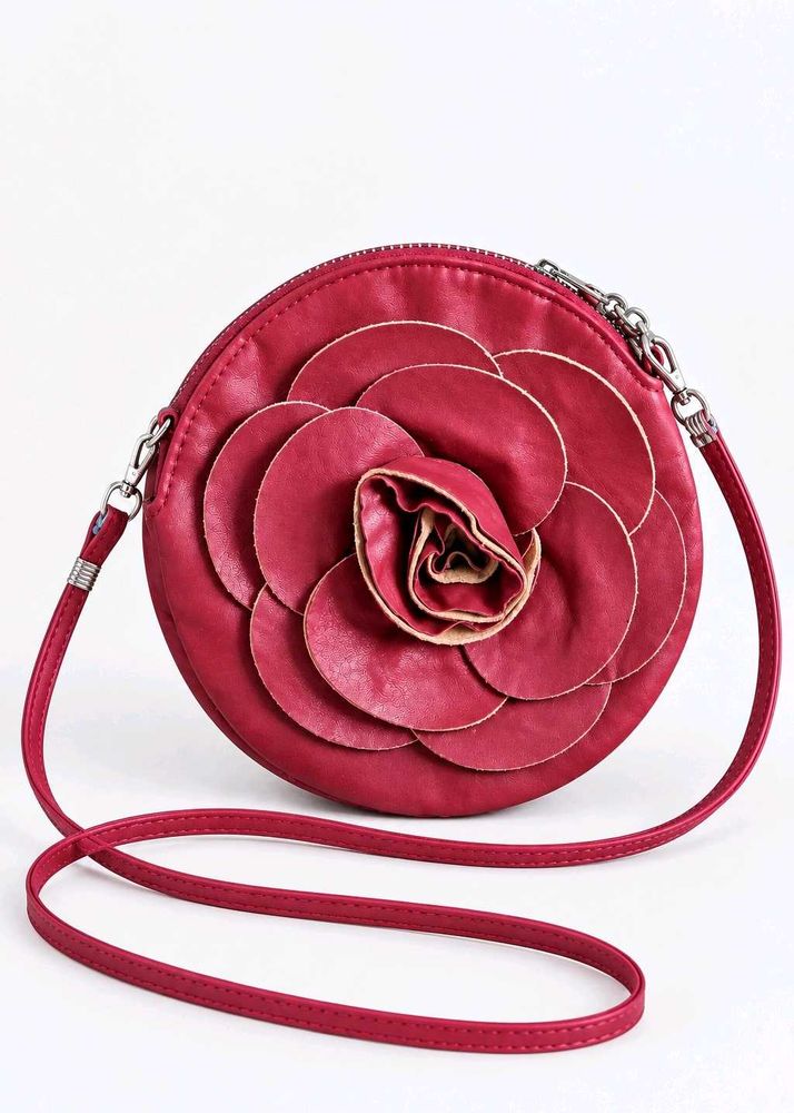 Cute Rose Round Crossbody Bag