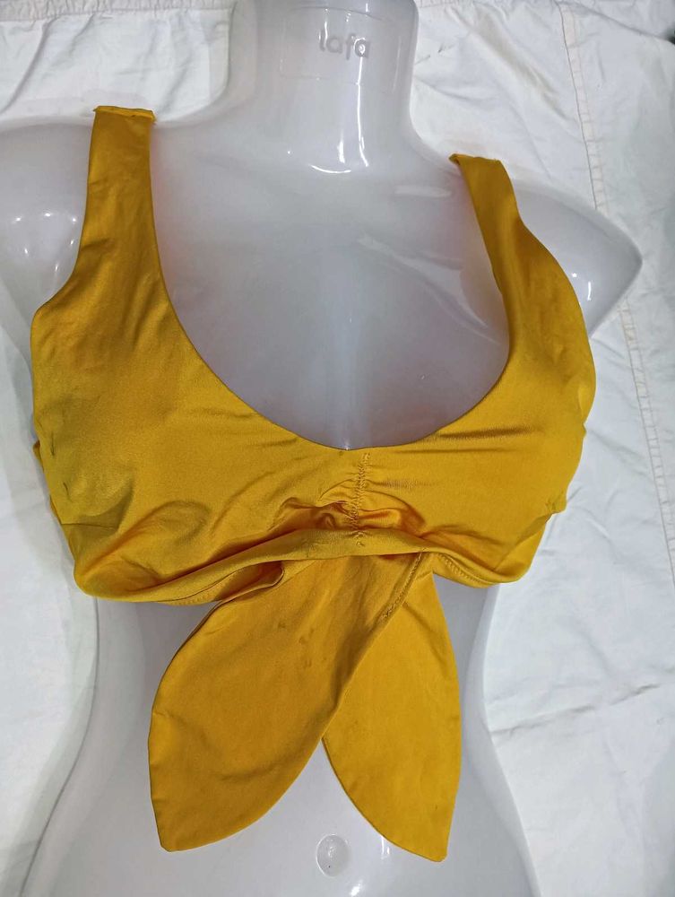 Yellow Halter 🔥Neck Bikini Top