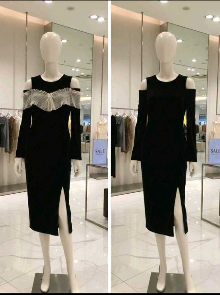 Chic Cold Shoulder Black Dress