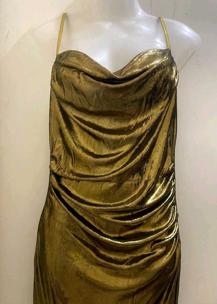 Gold Metallic Party Dress