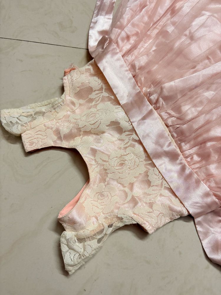 Beautiful Pink Lace Flower Girl Dress