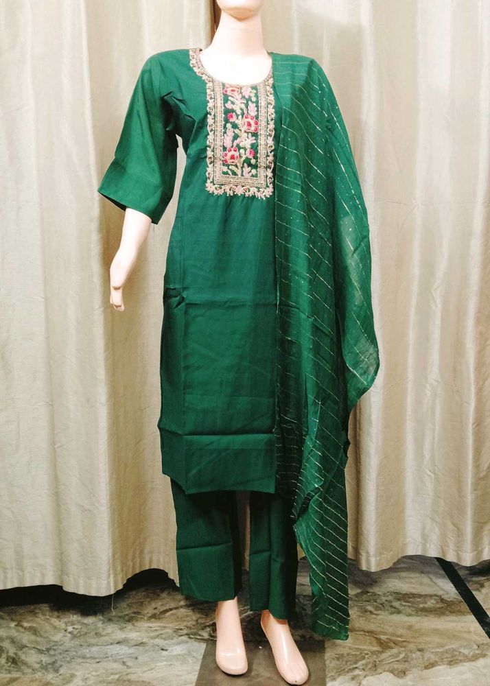 Heavy Embroidery Work Kurti Set