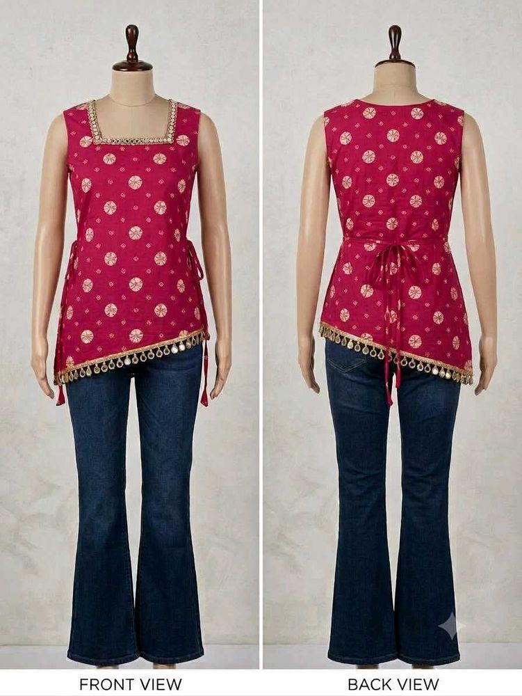 Beautiful Pink Embroidered Kurti