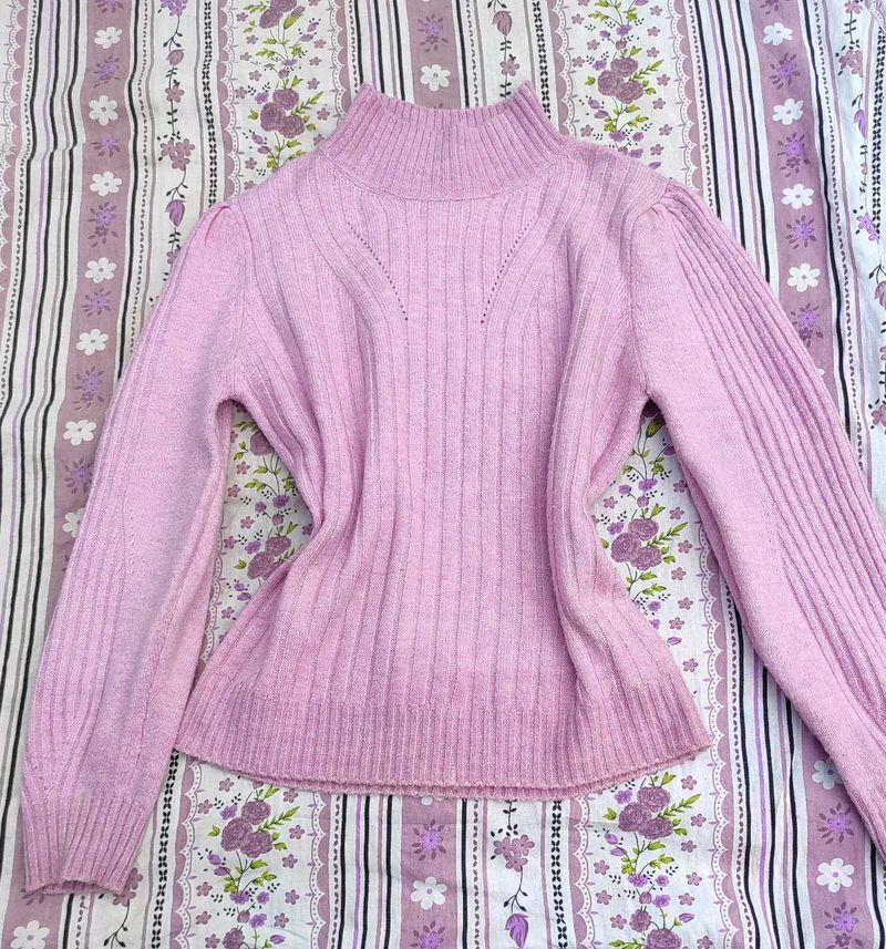 Pastel Lavender Mock Neck Sweater
