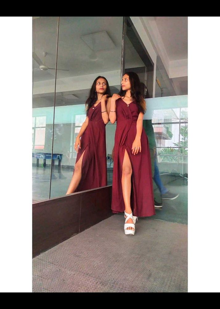 Elegant Maroon Maxi Dress