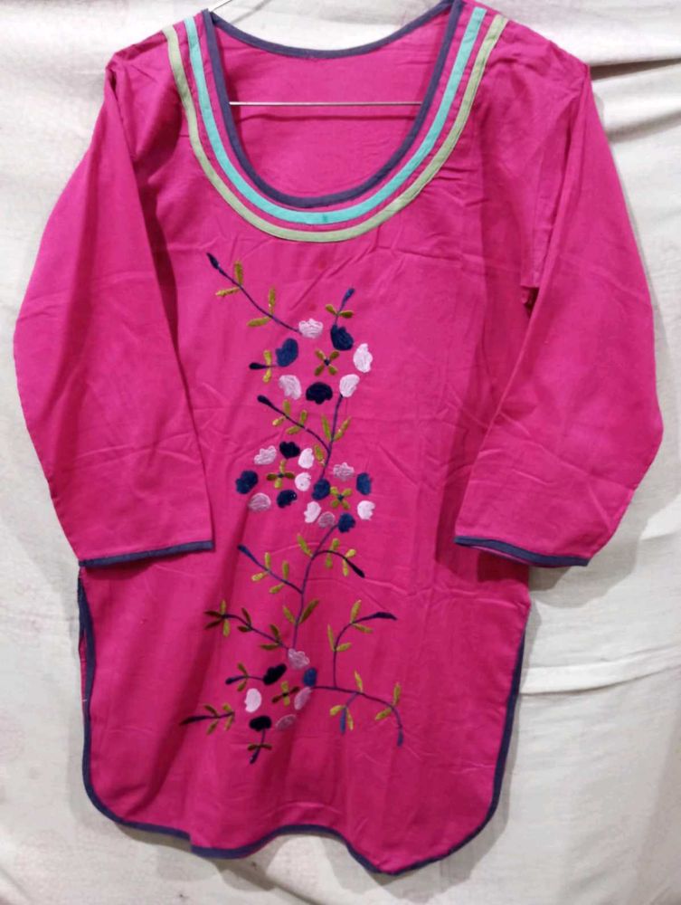 Pink Cotton Kurti