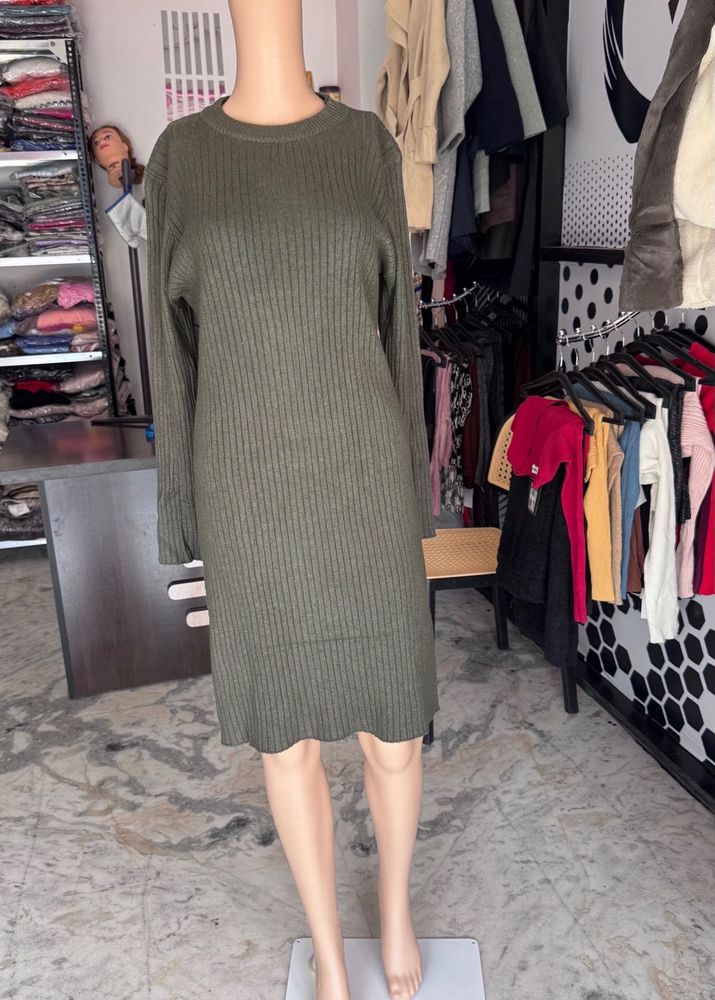 Olive Knit Dress