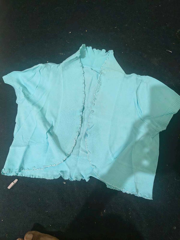 Chic Aqua Knit Shrug