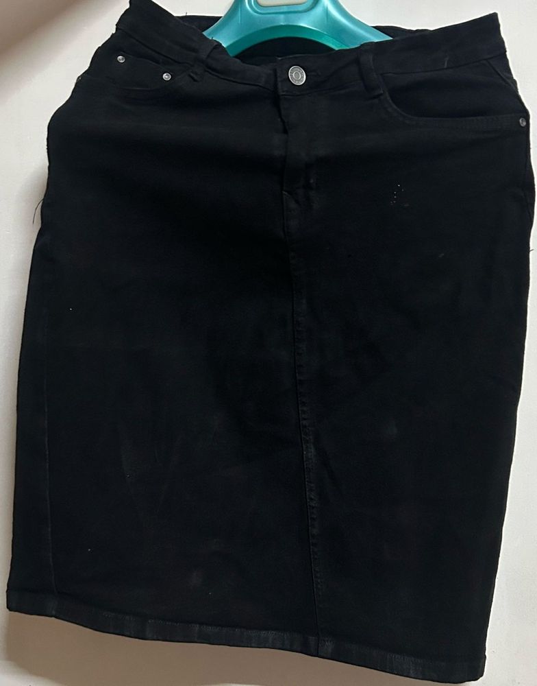 Black Denim Skirt Unused